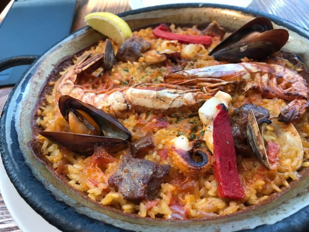 Paella with sea cocktail