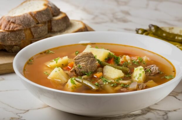 Soup with beef and string beans – a simple and delicious recipe, how to cook step by step