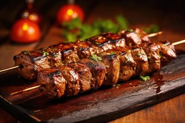 Beef kebab in the oven on skewers – a simple and delicious recipe, how to cook step by step