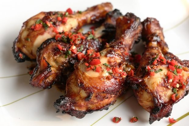 Chicken legs in soy marinade in the oven is a simple and delicious recipe how to cook step by step