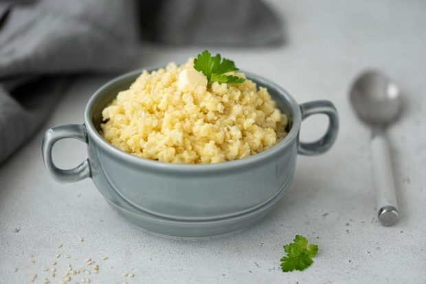 Millet porridge with butter and egg 