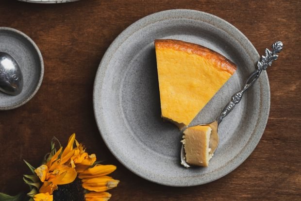 Cottage cheese casserole with pumpkin without eggs