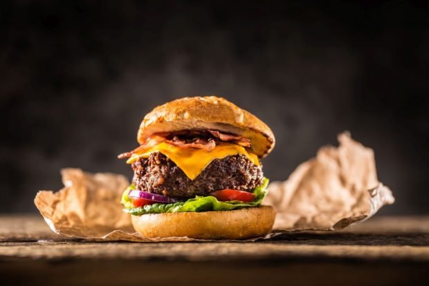 Burgers on the grill