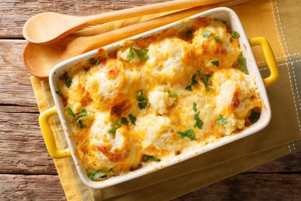 Cauliflower casserole with milk is a simple and delicious recipe how to cook step by step