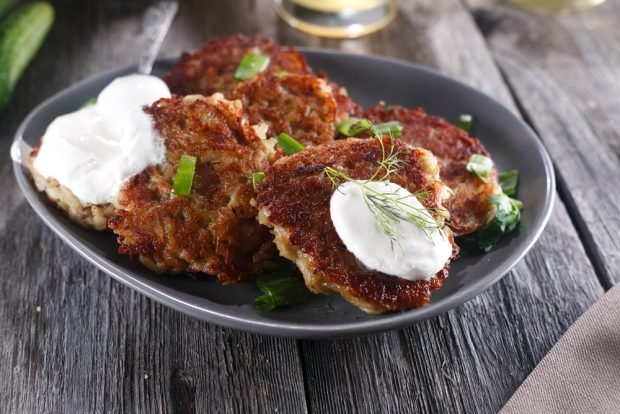 Draniki with minced meat in the oven