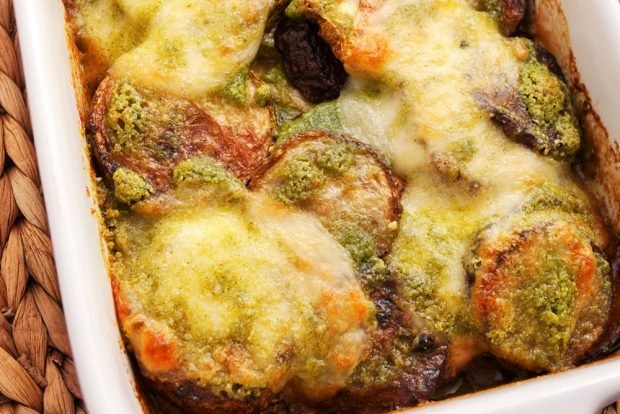 Zucchini casserole with mozzarella and basil is a simple and delicious recipe for cooking step by step