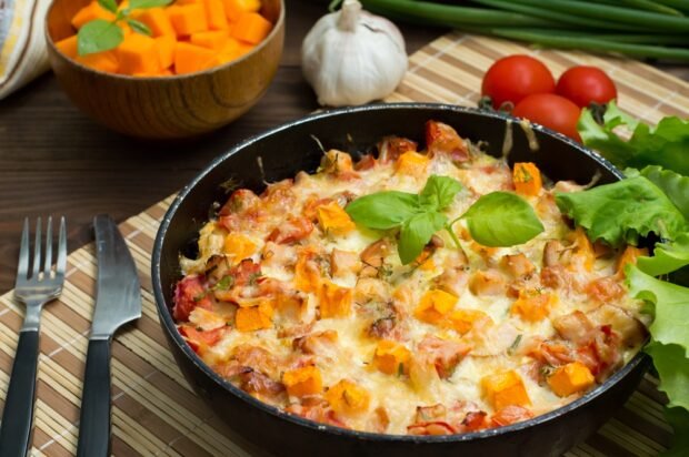 Pumpkin casserole with chicken 