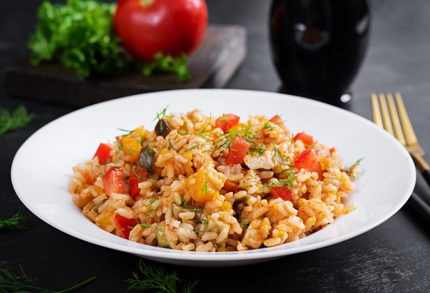 Risotto with chicken and vegetables 