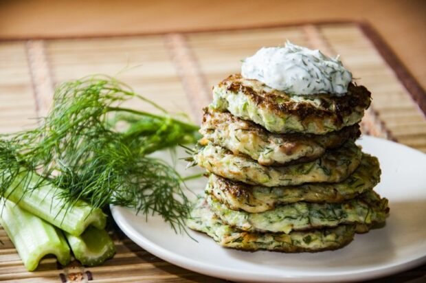 Potato pancakes with dill and celery