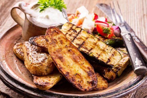 Zucchini and eggplant on the grill