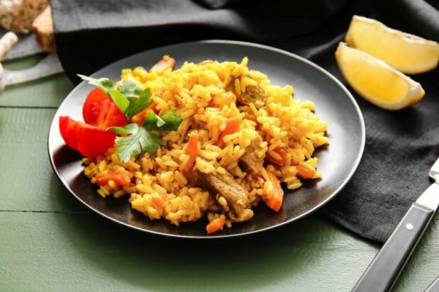 Pilaf with pork and turmeric – a simple and delicious recipe, how to cook step by step