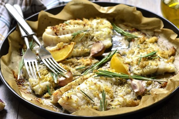 Baked cod with ginger and zest 