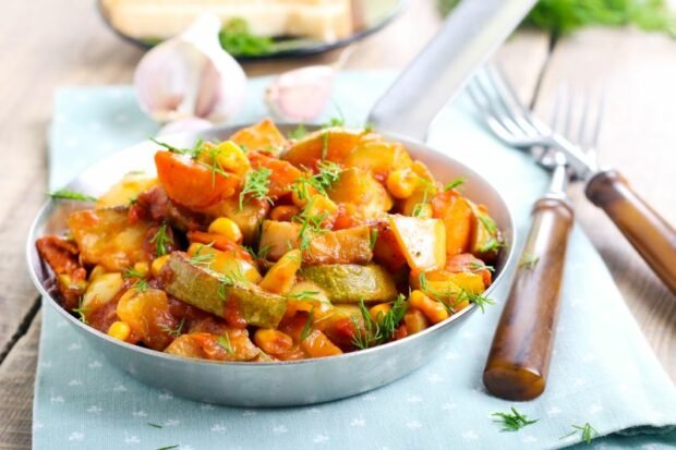 Squash and corn stew 