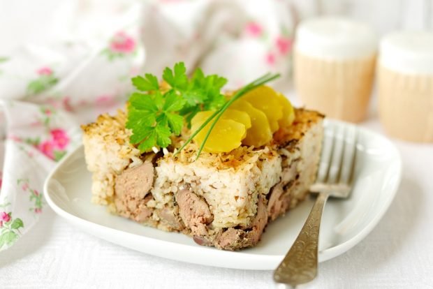 Rice casserole with liver is a simple and delicious recipe, how to cook step by step