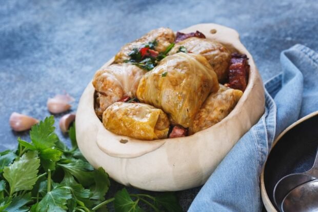 Cabbage rolls with buckwheat and minced meat