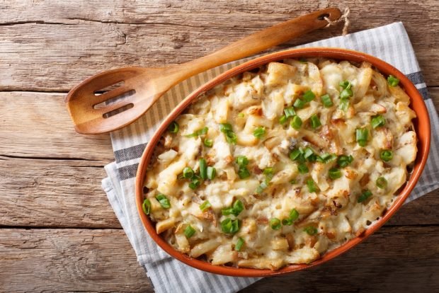 Casserole with cod in the oven