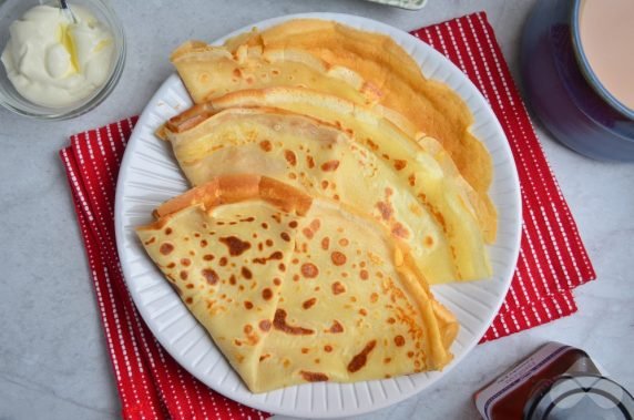 Sweet pancakes with lemon zest: photo of recipe preparation, step 8