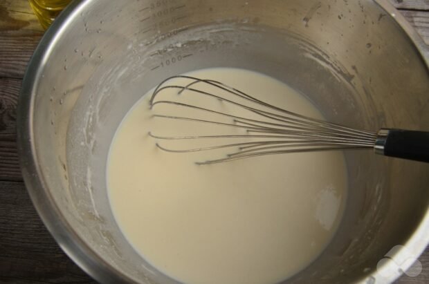 Lean pancakes with corn starch: photo of recipe preparation, step 4