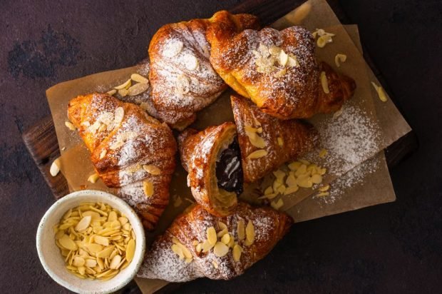 Croissants with chocolate from ready