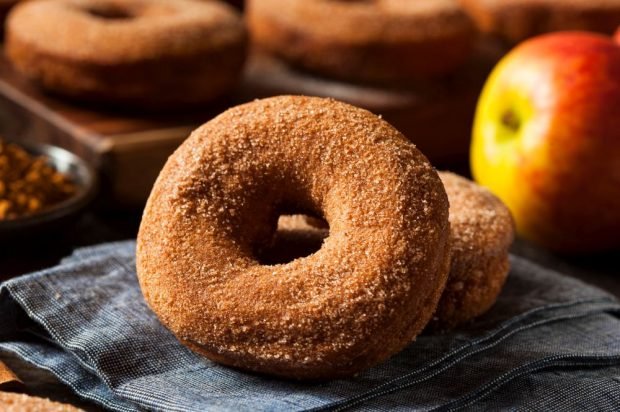 Donuts on applesauce with cinnamon