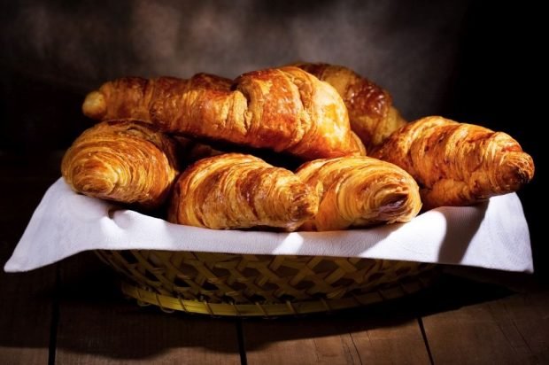 Puff croissants made from homemade dough