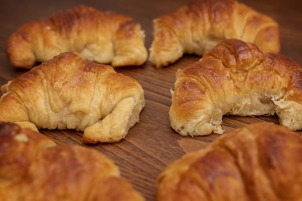 Croissants with chocolate puff pastry