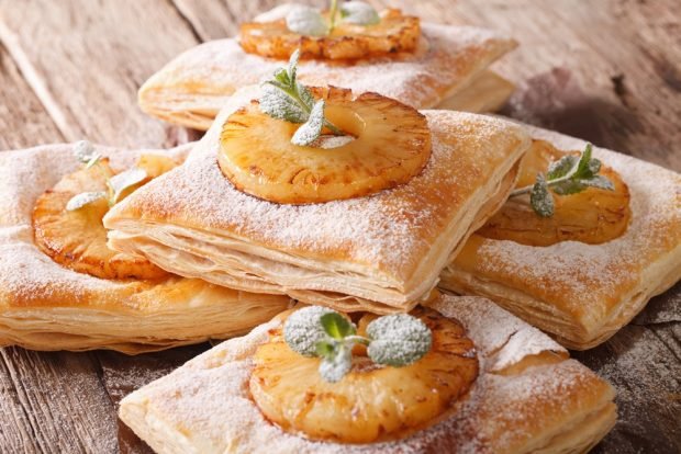 Pineapple puffs – a simple and delicious recipe, how to cook step by step