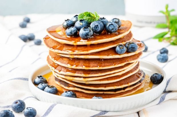 Pancakes made from rice flour on almond milk