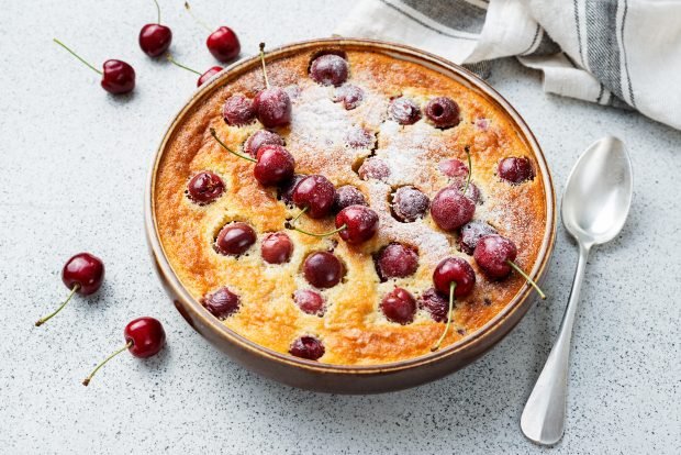 Charlotte with cherry is a simple and delicious recipe, how to cook step by step