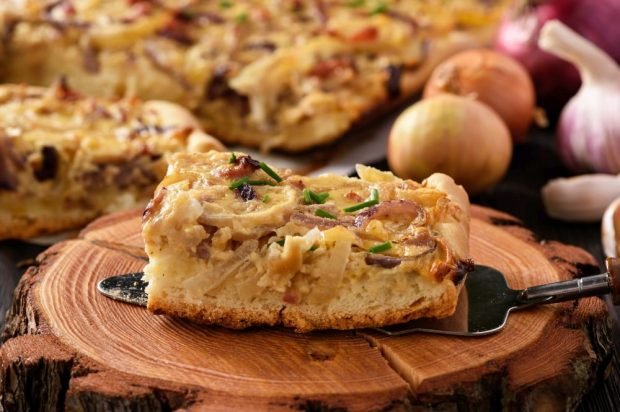 Bacon, cheese and onion pie