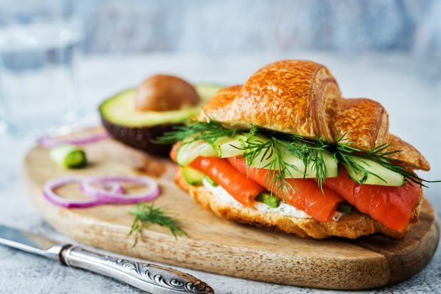 Croissants with salmon