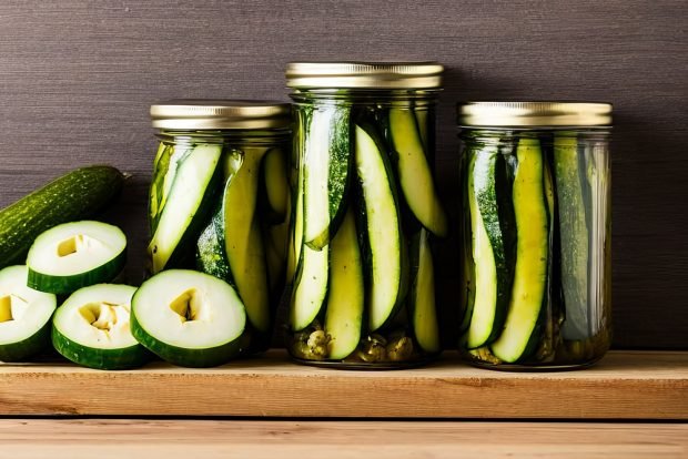 Pickled cucumbers with zucchini for winter 