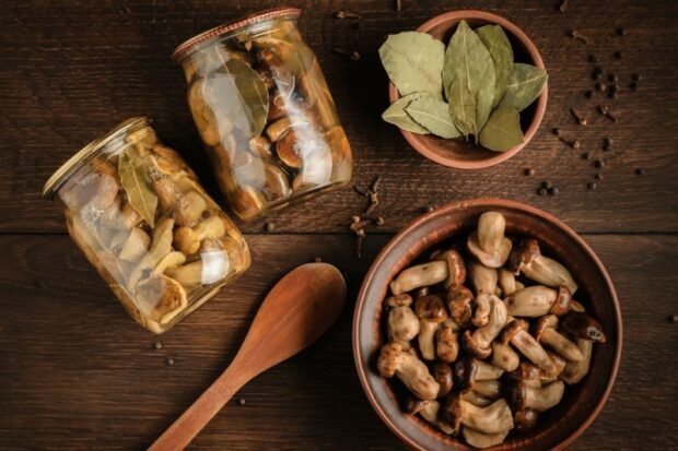 Pickled forest mushrooms for winter