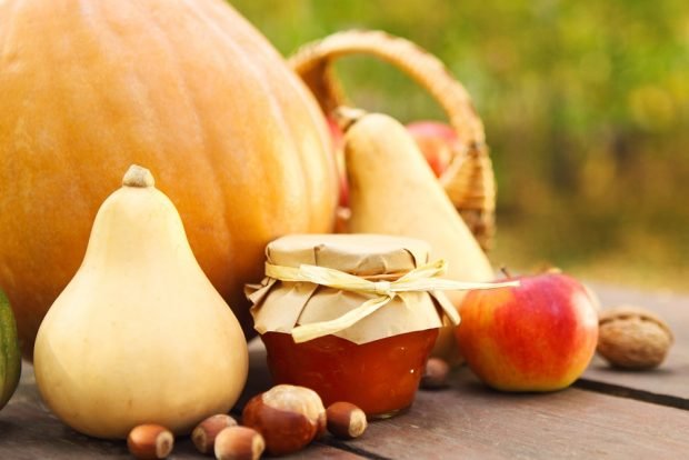 Pumpkin and apple puree for the winter without sterilization 