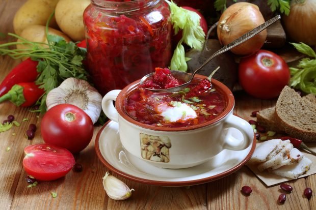 Beetroot borscht dressing for winter 