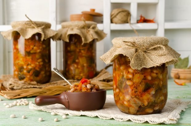 Salad with beans for winter