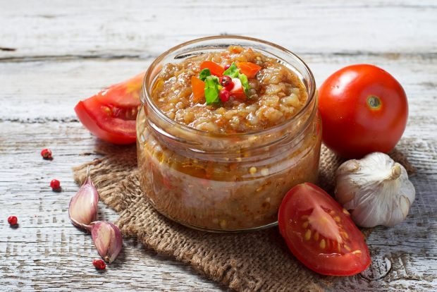 Eggplant caviar with vinegar for winter