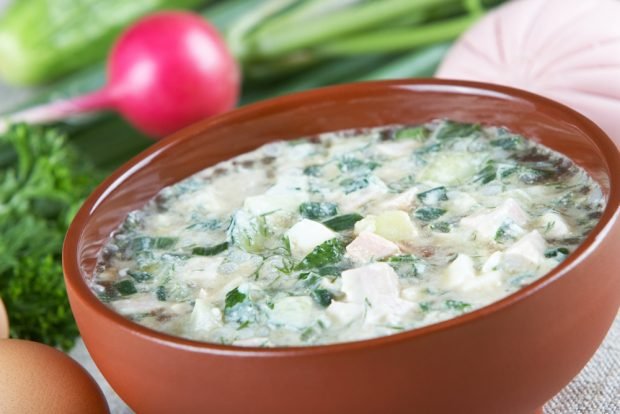 Okroshka with rice 