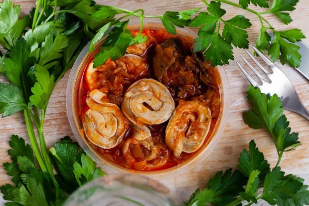 Salad with herring for winter 