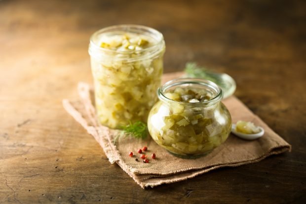 Cucumber salad with onions for winter