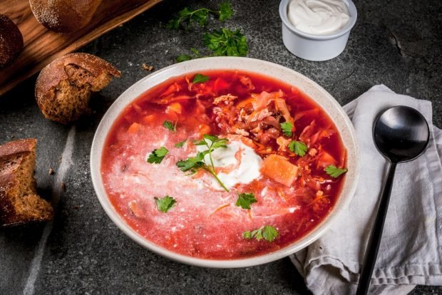 Ukrainian borscht with pumpkin 