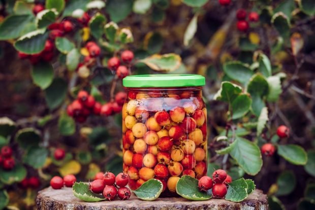 Hawthorn compote with citric acid for winter 