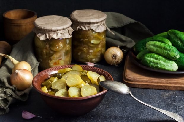 Cucumber salad for winter without sterilization