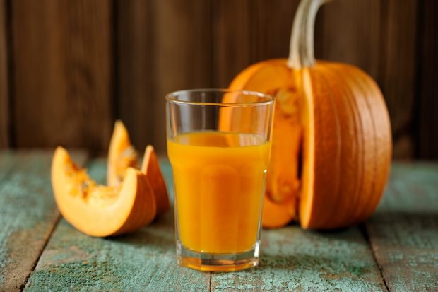 Pumpkin juice with orange and lemon for winter 