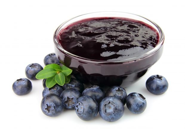 Blueberry jam with agar