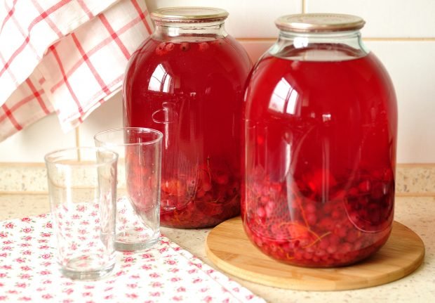 Red currant compote with orange for winter 