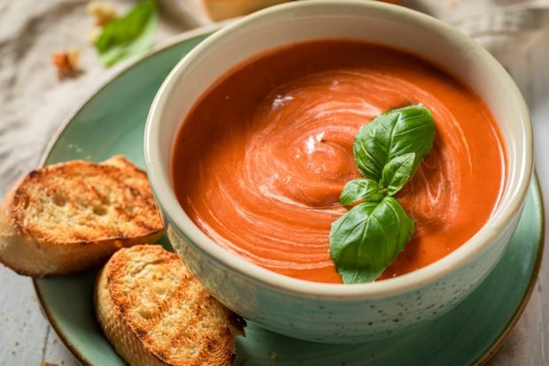 Tomato soup with cream cheese - a simple and delicious recipe, how to cook step by step