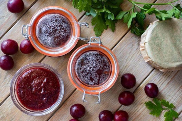 Tkemali from cherry plum in Georgian for winter