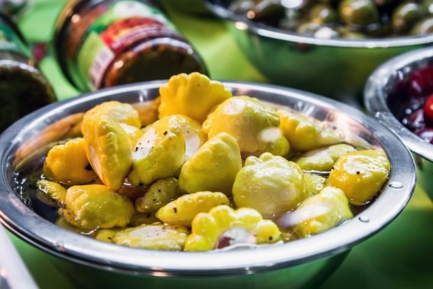 Pickled squash as in the store for the winter