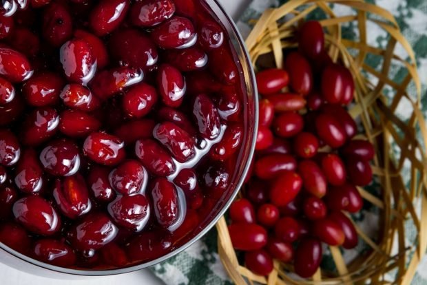 Dogwood jam with a stone